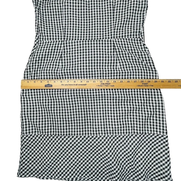 Vineyard Vines Black & White Gingham Seersucker Tie Front Dress Size 10 - Picture 14 of 16